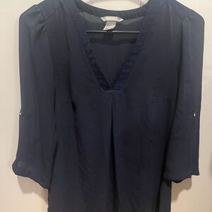 H&M Blue Relaxed Buttoned Blouse